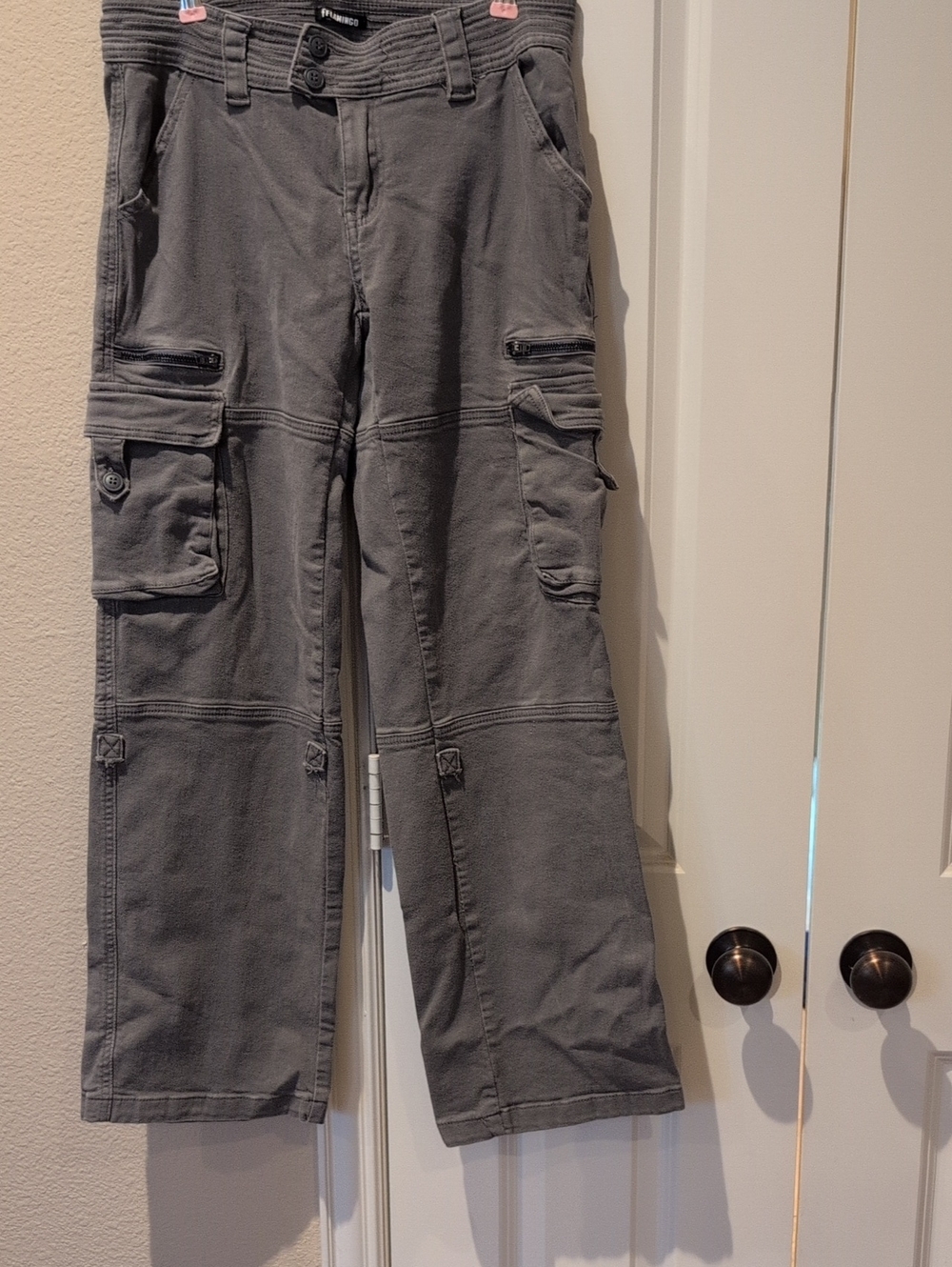 Women’s Gray Boyfriend Cargo Pants- Relaxed Cargo Style